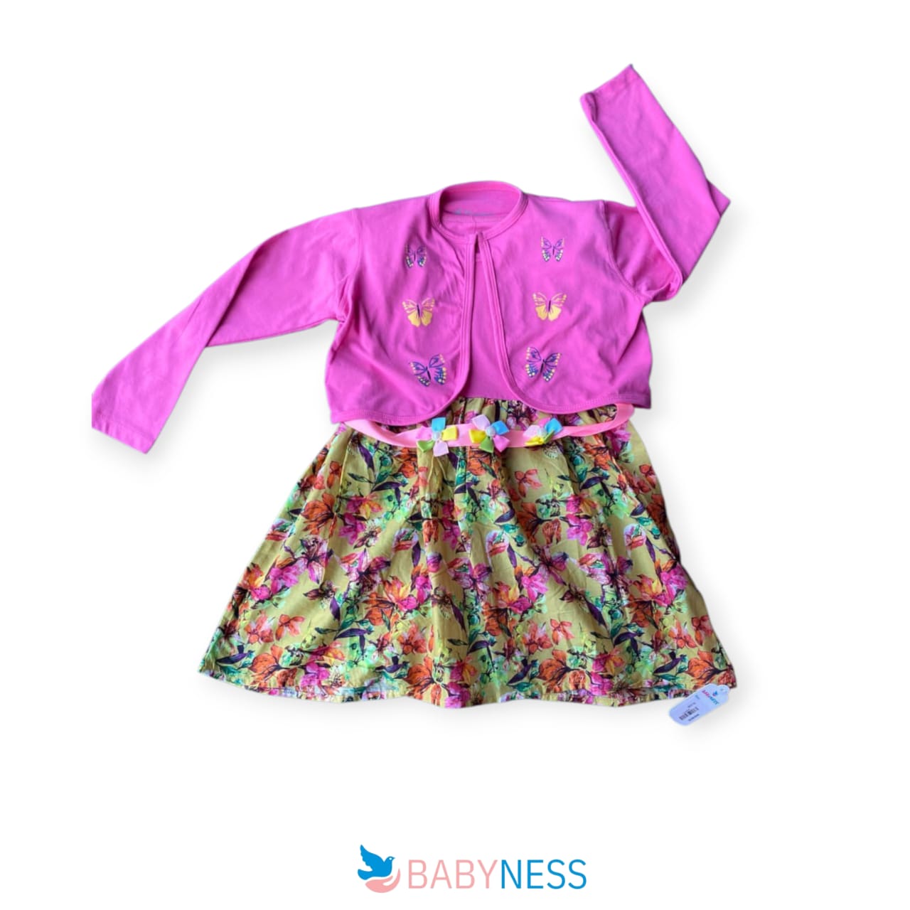 Floral frock with attachable jacket  (BN0957)